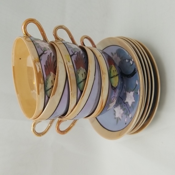 Japanese Lusterware Cup & Saucers - Picture 10 of 16